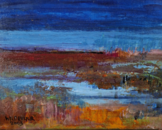 Acryl schilderij op doek, Maya Wildevuur, Hollands landschap, 2003